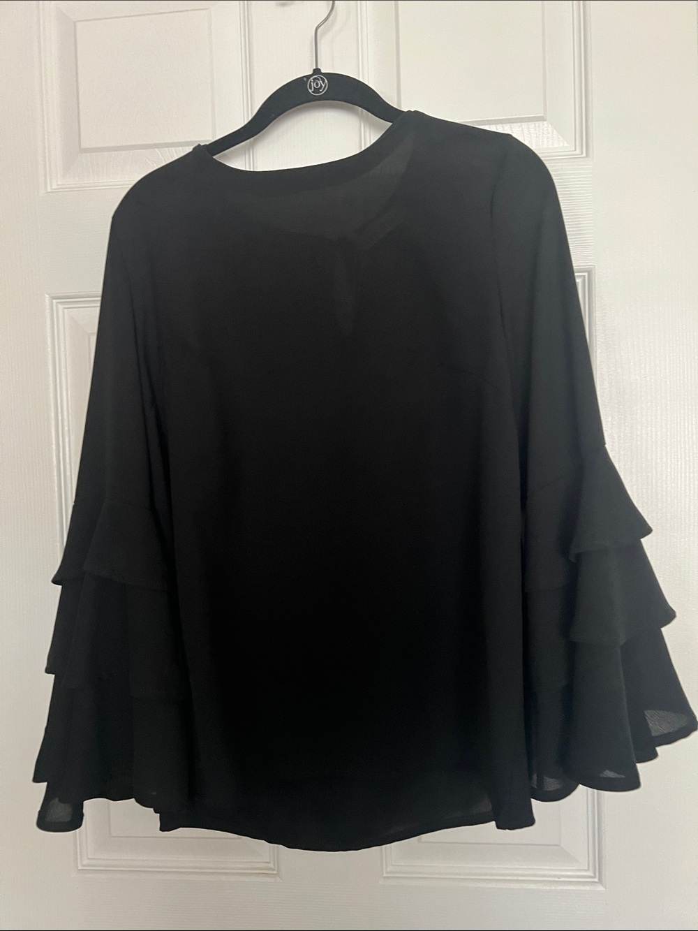 Black Ruffle Sleeve Women’s Top
